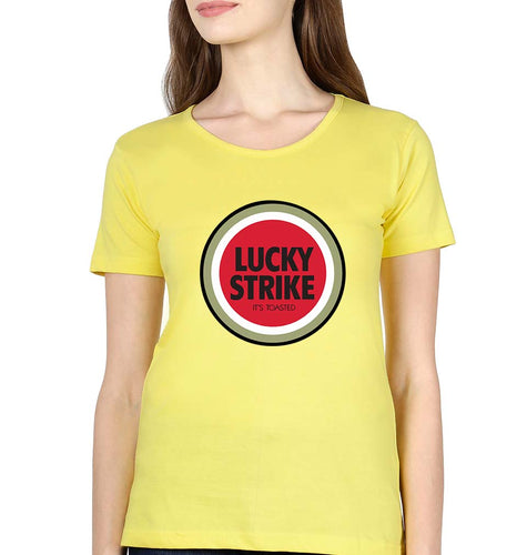 Lucky Strike T-Shirt for Women-Yellow-Ektarfa.online