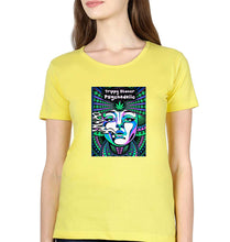 Load image into Gallery viewer, Trippy Stoner Psychedelic T-Shirt for Women-Yellow-Ektarfa.online
