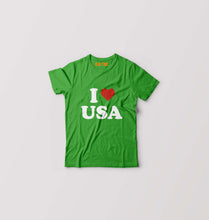 Load image into Gallery viewer, I Love USA Kids T-Shirt for Boy/Girl-Flag Green-Ektarfa.online
