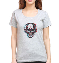 Load image into Gallery viewer, Skull T-Shirt for Women-Grey Melange-Ektarfa.online
