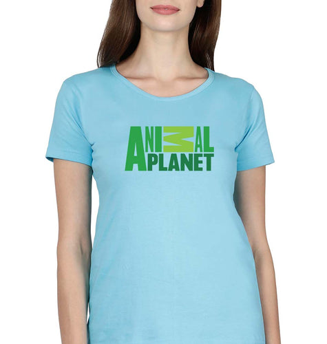Animal Planet T-Shirt for Women-Light Blue-Ektarfa.online
