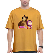 Load image into Gallery viewer, Masha and the Bear Oversized T-Shirt for Men-Golden Yellow-Ektarfa.online
