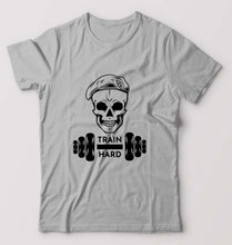 Load image into Gallery viewer, Gym Train Hard T-Shirt for Men-Grey Melange-Ektarfa.online
