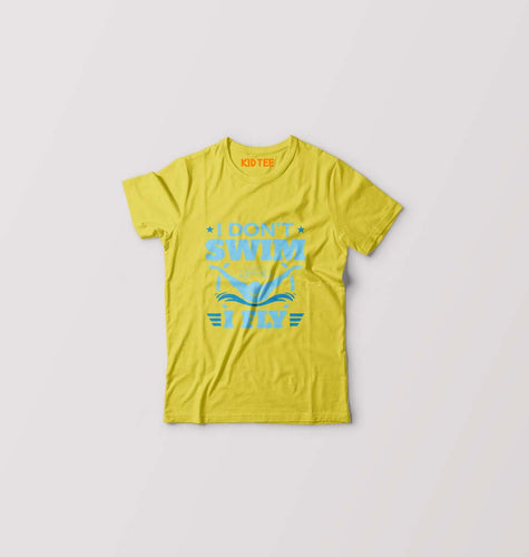 Swim Kids T-Shirt for Boy/Girl-Yellow-Ektarfa.online