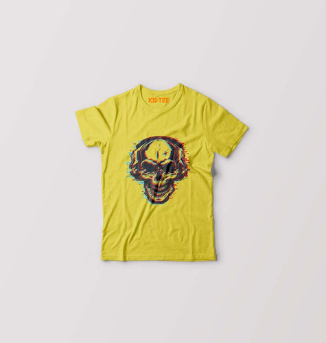 Skull Kids T-Shirt for Boy/Girl-Yellow-Ektarfa.online
