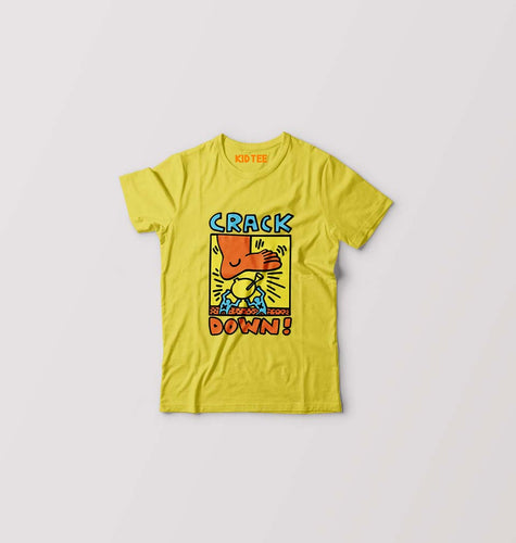 Keith Haring Kids T-Shirt for Boy/Girl-Mustard Yellow-Ektarfa.online