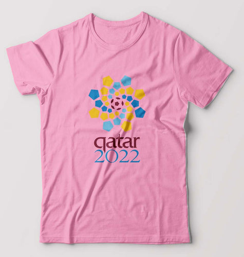 FIFA World Cup Qatar 2022 T-Shirt for Men-S(38 Inches)-Light Baby Pink-Ektarfa.online