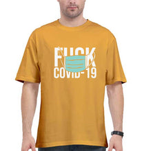 Load image into Gallery viewer, Fuck Covid Oversized T-Shirt for Men-Golden Yellow-Ektarfa.online
