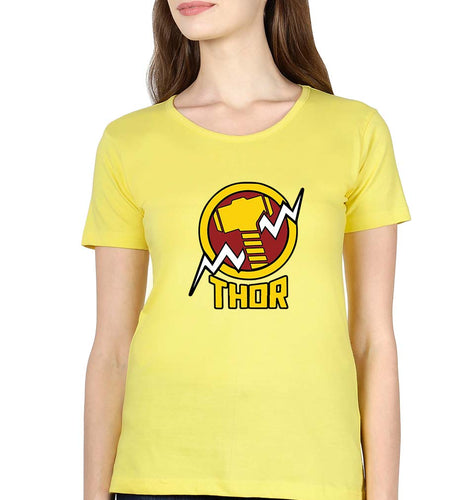 Thor Superhero T-Shirt for Women-Yellow-Ektarfa.online