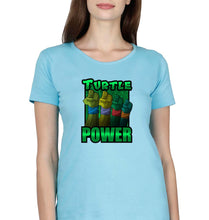 Load image into Gallery viewer, Ninja Turtles TMNT T-Shirt for Women-Light Blue-Ektarfa.online
