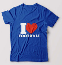 Load image into Gallery viewer, I Love Football T-Shirt for Men-Royal Blue-Ektarfa.online
