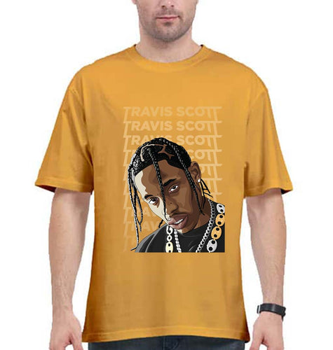 Travis Scott Oversized T-Shirt for Men-Golden Yellow-Ektarfa.online