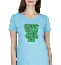 Load image into Gallery viewer, keep calm and vape on T-Shirt for Women-Light Blue-Ektarfa.online
