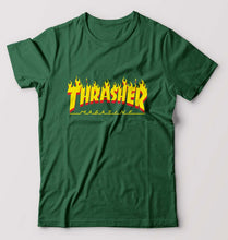 Load image into Gallery viewer, Thrasher Magzine T-Shirt for Men-Bottle Green-Ektarfa.online
