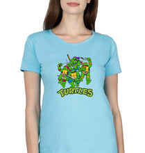 Load image into Gallery viewer, Ninja Turtles TMNT T-Shirt for Women-Light Blue-Ektarfa.online
