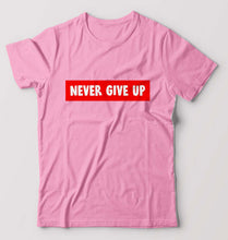 Load image into Gallery viewer, Never Give UP T-Shirt for Men-Light Baby Pink-Ektarfa.online
