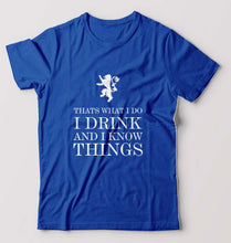 Load image into Gallery viewer, GOT Game of Thrones I Drink And Know Things T-Shirt for Men-Royal Blue-Ektarfa.online
