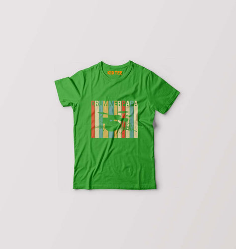 Drummer Papa Kids T-Shirt for Boy/Girl-Flag Green-Ektarfa.online