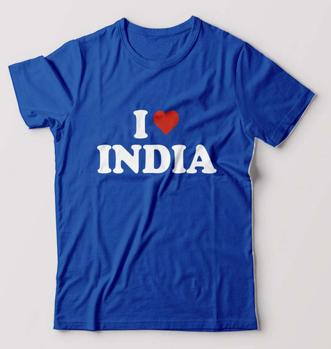 I Love India T-Shirt for Men-Royal Blue-Ektarfa.online