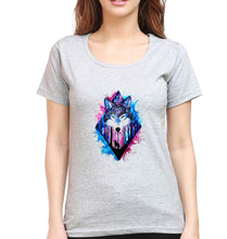 Load image into Gallery viewer, Wolf T-Shirt for Women-Grey Melange-Ektarfa.online
