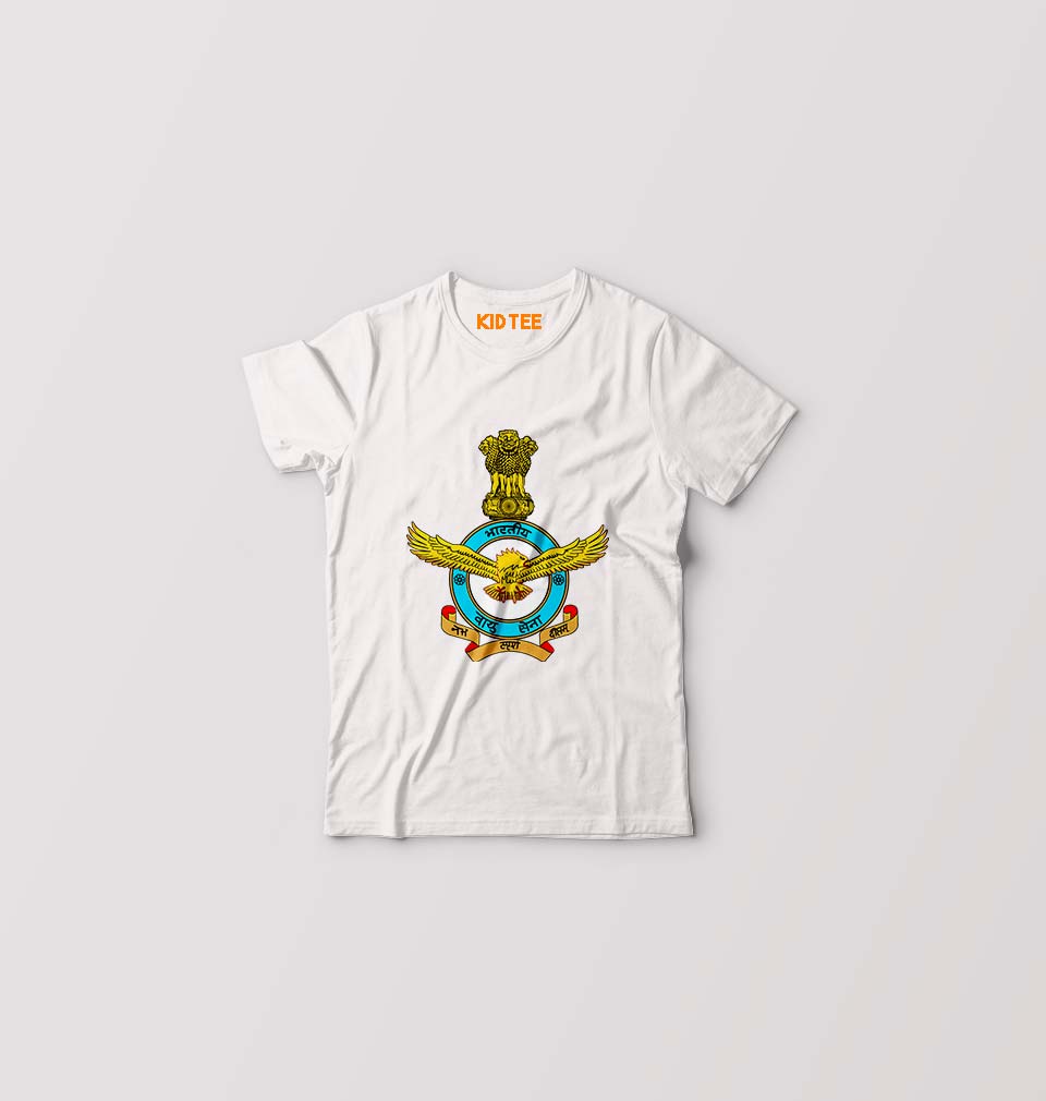 Indian Air Force Army Kids T-Shirt for Boy/Girl-White-Ektarfa.online