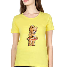Load image into Gallery viewer, Domrebel Bear T-Shirt for Women-Yellow-Ektarfa.online
