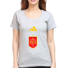 Load image into Gallery viewer, Spain Football T-Shirt for Women-Grey Melange-Ektarfa.online
