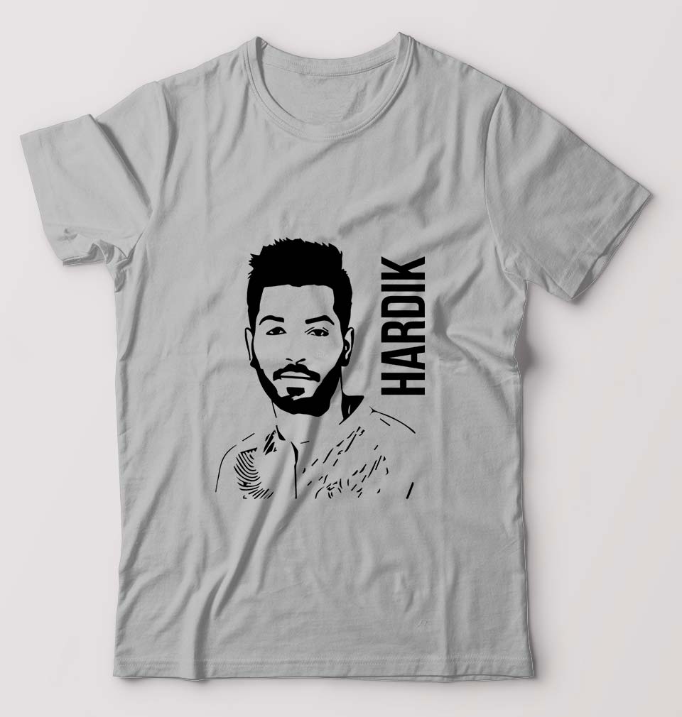 Hardik Pandya T-Shirt for Men-Grey Melange-Ektarfa.online