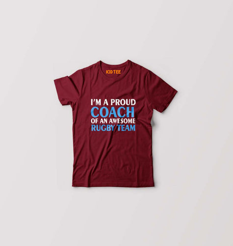 Rugby T-Shirt for Boy/Girl-Maroon-Ektarfa.online