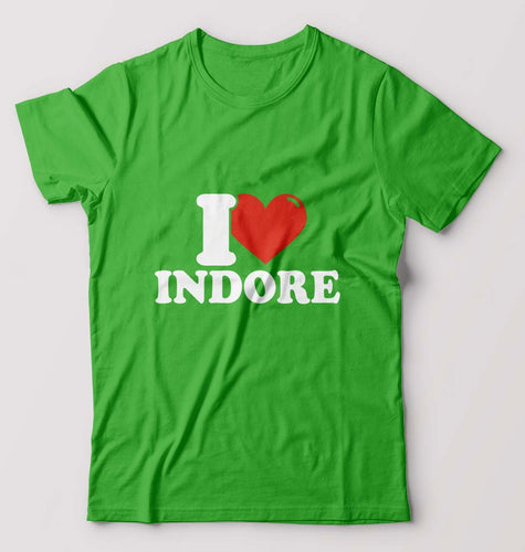 I Love Indore T-Shirt for Men-S(38 Inches)-flag green-Ektarfa.online