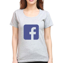 Load image into Gallery viewer, Facebook T-Shirt for Women-Grey Melange-Ektarfa.online
