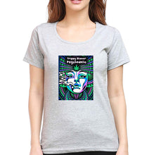 Load image into Gallery viewer, Trippy Stoner Psychedelic T-Shirt for Women-Grey Melange-Ektarfa.online
