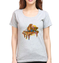 Load image into Gallery viewer, Piano T-Shirt for Women-Grey Melange-Ektarfa.online
