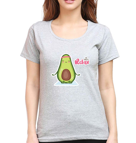 Avocado Relax T-Shirt for Women-Grey Melange-Ektarfa.online