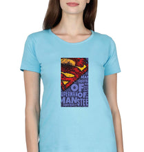 Load image into Gallery viewer, Superman Superhero T-Shirt for Women-Light Blue-Ektarfa.online
