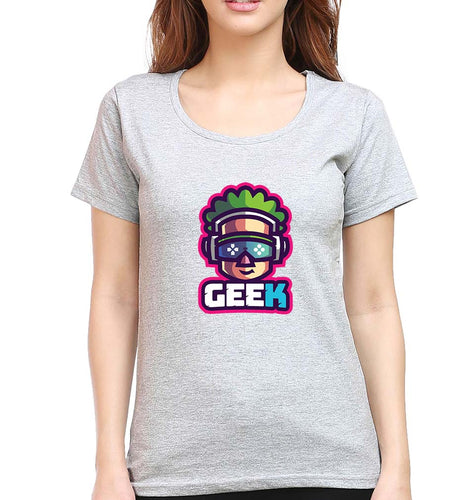 Geek T-Shirt for Women-Grey Melange-Ektarfa.online