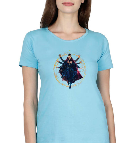 Doctor Strange Superhero T-Shirt for Women-Light Blue-Ektarfa.online