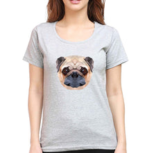 Load image into Gallery viewer, Pug Dog T-Shirt for Women-Grey Melange-Ektarfa.online
