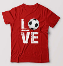 Load image into Gallery viewer, Love Football T-Shirt for Men-S(38 Inches)-Red-Ektarfa.online
