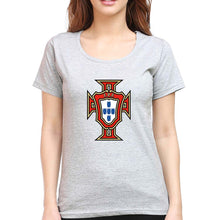 Load image into Gallery viewer, Portugal Football T-Shirt for Women-Grey Melange-Ektarfa.online
