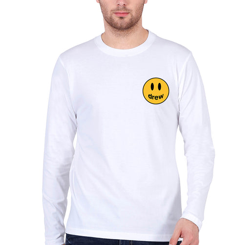 Drew House Logo Full Sleeves T-Shirt for Men-White-Ektarfa.online
