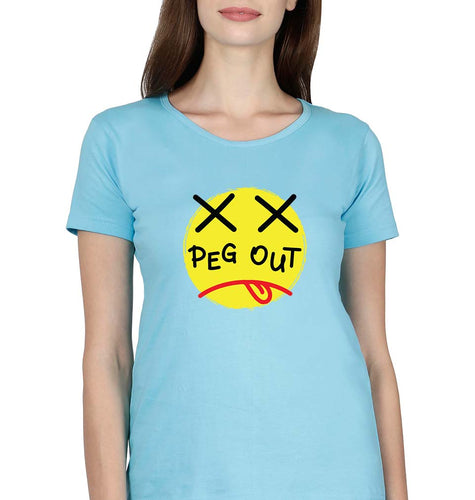 Peg Out T-Shirt for Women-Light Blue-Ektarfa.online