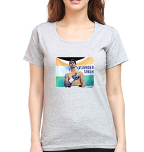 Load image into Gallery viewer, Vijender Singh T-Shirt for Women-Grey Melange-Ektarfa.online
