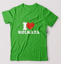 Load image into Gallery viewer, I Love Kolkata T-Shirt for Men-S(38 Inches)-flag green-Ektarfa.online
