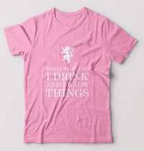 Load image into Gallery viewer, GOT Game of Thrones I Drink And Know Things T-Shirt for Men-Light Baby Pink-Ektarfa.online

