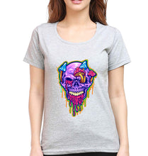 Load image into Gallery viewer, Trippy Psychedelic Peace T-Shirt for Women-Grey Melange-Ektarfa.online
