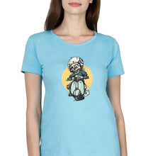 Load image into Gallery viewer, Skull T-Shirt for Women-Light Blue-Ektarfa.online
