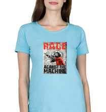 Load image into Gallery viewer, Rage Against The Machine T-Shirt for Women-Light Blue-Ektarfa.online
