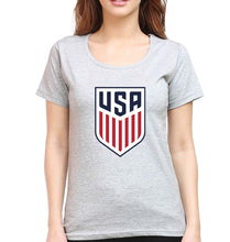 Load image into Gallery viewer, USA Football T-Shirt for Women-Grey Melange-Ektarfa.online
