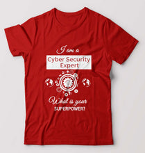Load image into Gallery viewer, Cyber Security T-Shirt for Men-Red-Ektarfa.online
